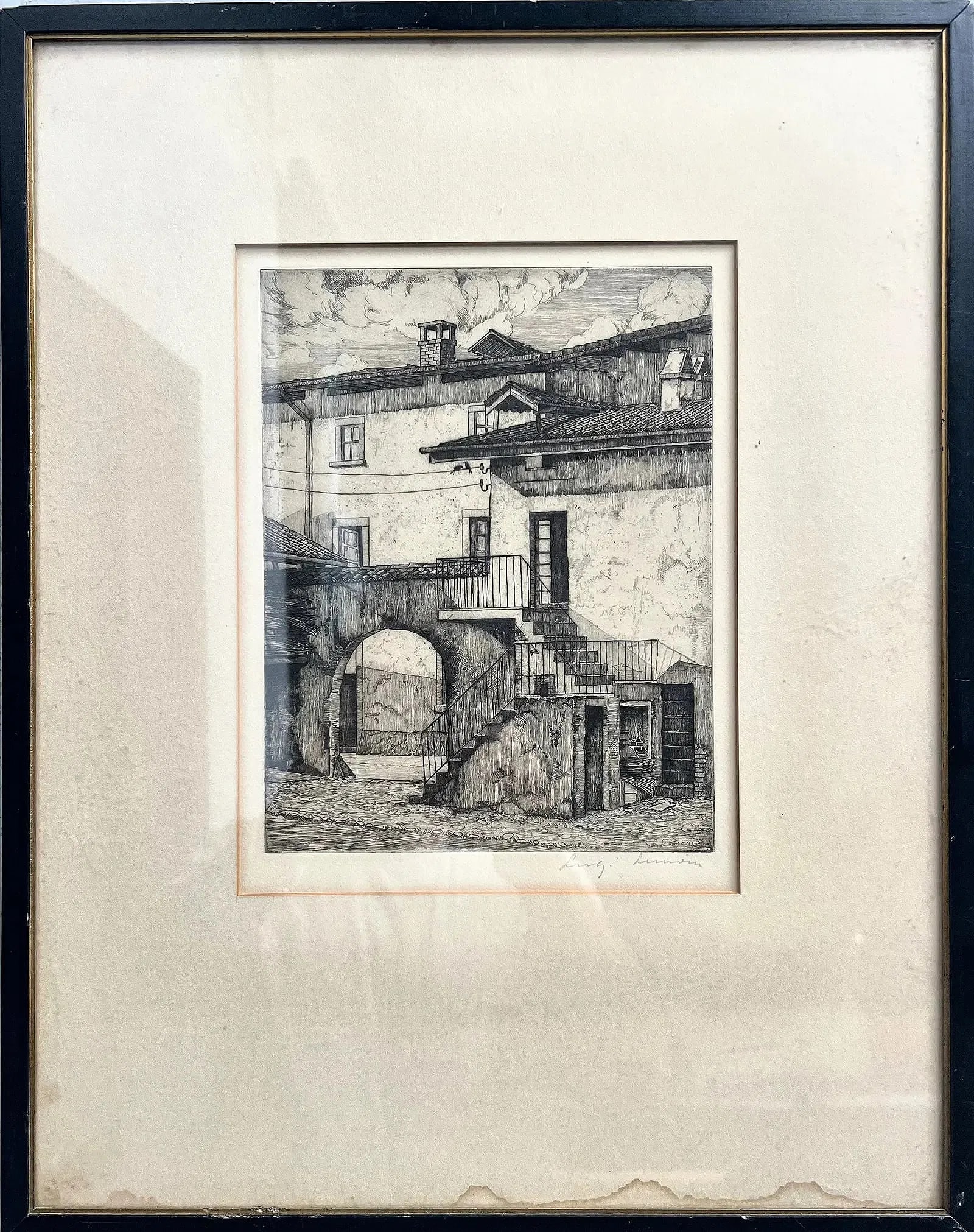 Luigi Lucioni "My Birthplace" Limited Edition Signed Original Etching (1 of 4)