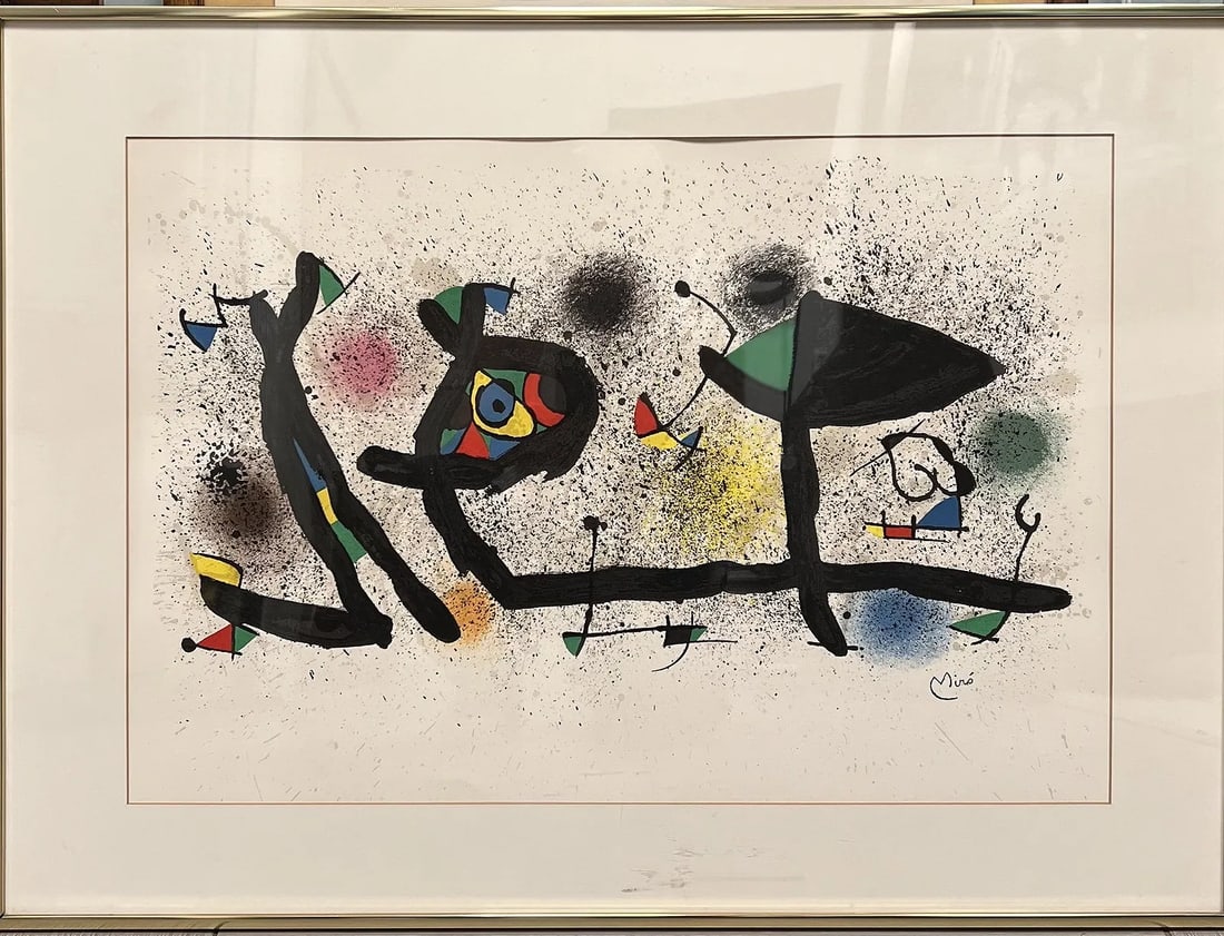 Joan Miro (1893-1983) "Sculptures" Framed Color Lithograph Signed (1 of 3)