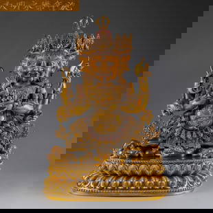 Chinese Ming Dynasty Yongle style bronze gilt Buddha statue: Chinese Ming Dynasty Yongle style bronze gilt Buddha statue