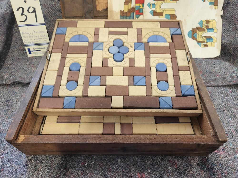 Antique Clay Building Blocks Toy Set Possibly Richter (1 of 20)
