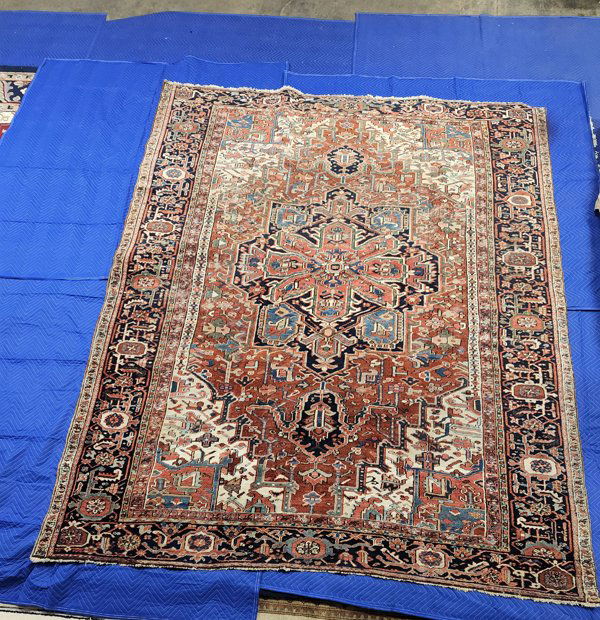 Vintage Area Rug 10'3 x 8'5 in Reds and Blues (1 of 11)