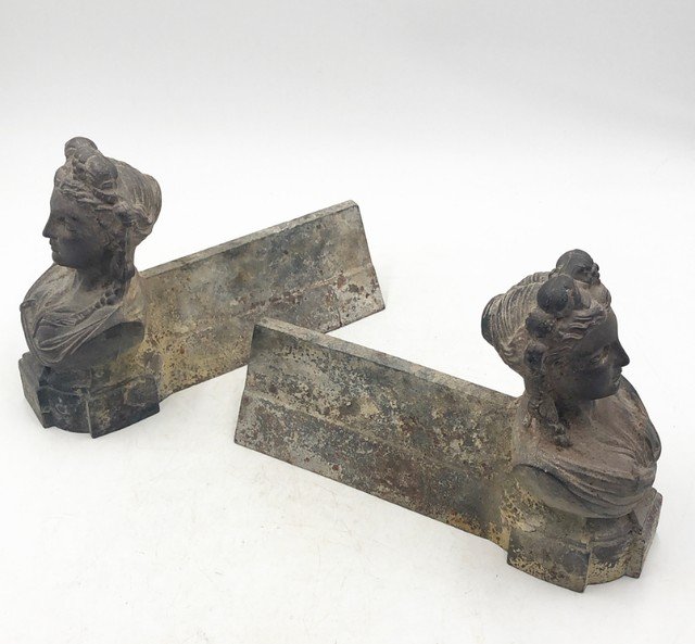 19th Century Iron Fire Fenders- Pair: 19th Century Iron Fire Fenders- Pair 5w x 11d x 8h