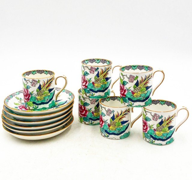 Set of 6, Fine Bone Chine from Crown.: Set of 6, Fine Bone Chine from Crown. Staffordshire England Tea Cups and Saucers. Saucer: 5 diameter Cup: 2d x 2.25h