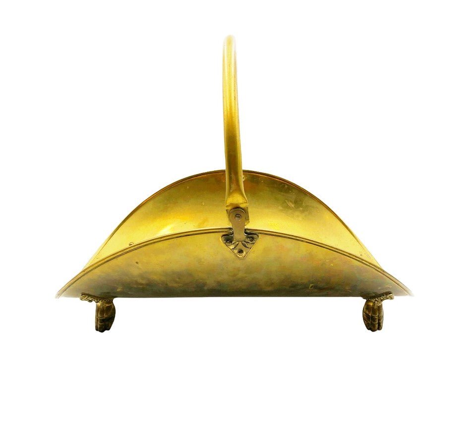 Vintage 80s solid brass fireplace log holder (1 of 1)