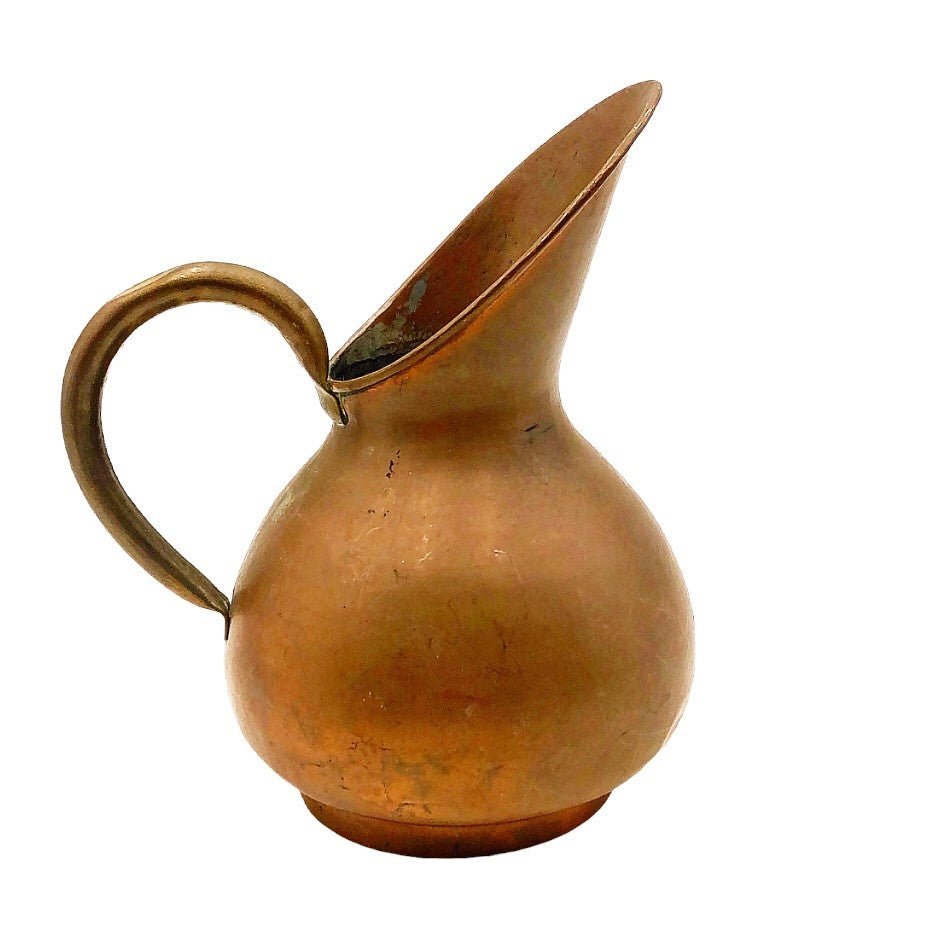 Vintage copper pitcher with brass handle (1 of 5)