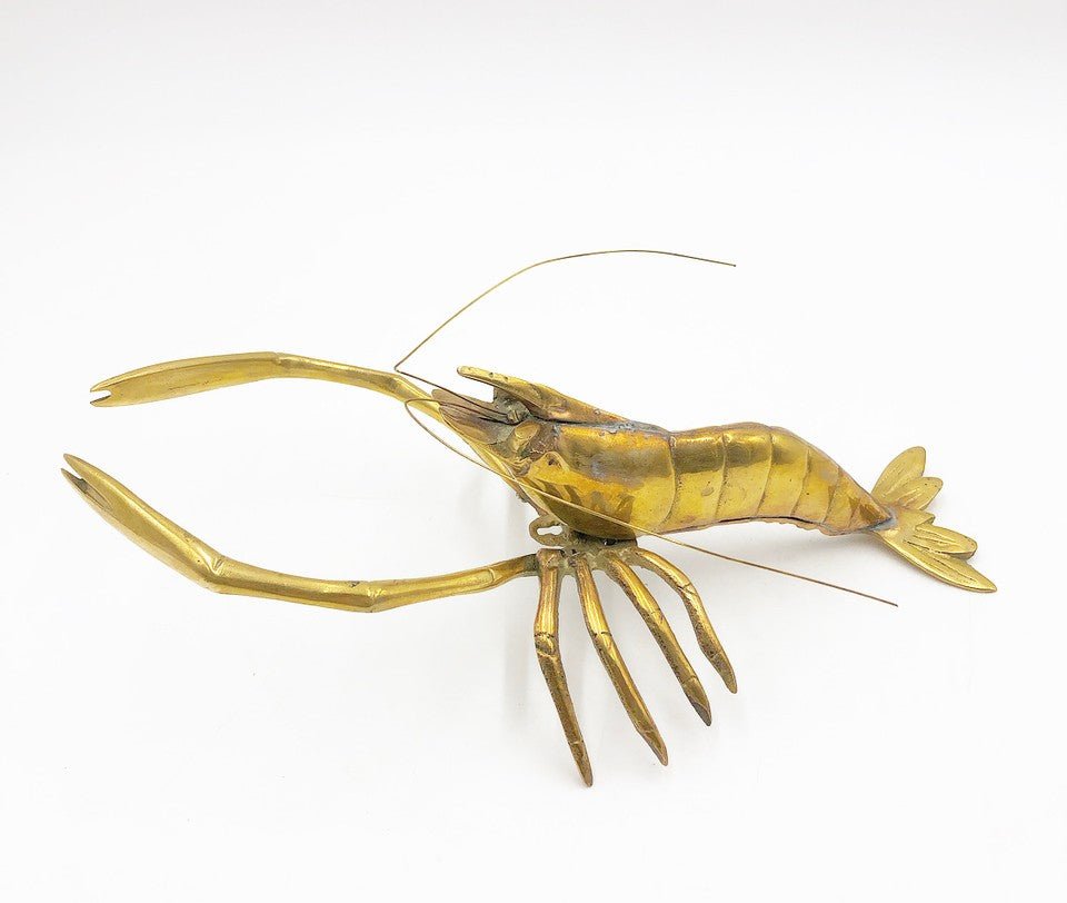 80's Large life size solid brass crab/ lobster decorative figure.: 80's Large life size solid brass crab/ lobster decorative figure.Approx 4.5 tall x 12x7.