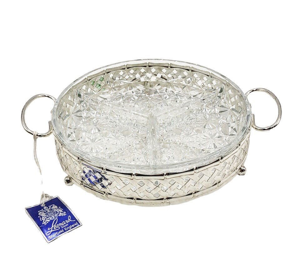 Vintage nut dish made in England by Leonard Silver Sheffield England (1 of 1)