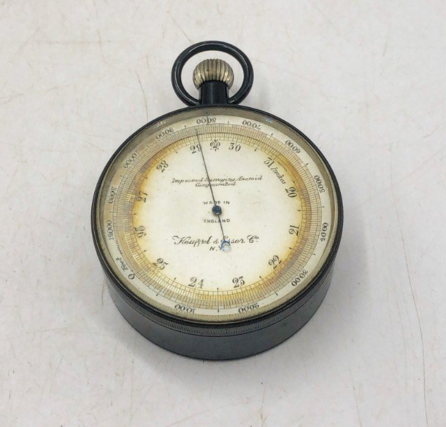 Antique â€œKeuffel & Esser Co.” Aneroid Barometer in case. (1 of 7)