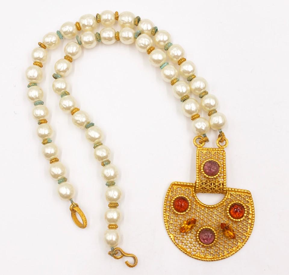 Fabulous sighed Dominique Aurientis Paris statement pearl necklace (1 of 6)