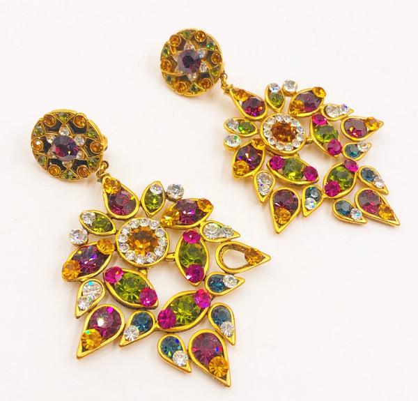 Large scale statement 90s clip on fashion earrings. (1 of 3)