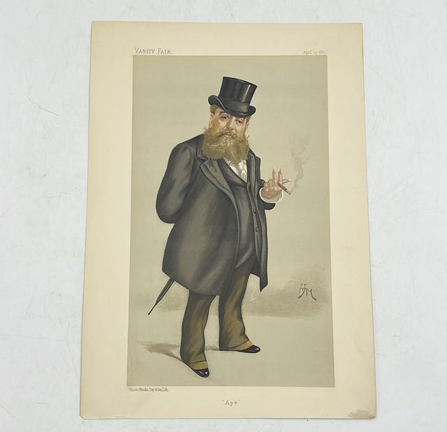 Vanity Fair April 27, 1889 color lithograph ÒApeÓ portrait (1 of 5)