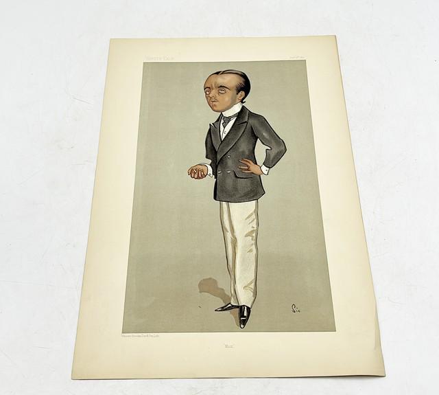 Antique Vanity Fair lithograph print from Dec 9th 1897. Ò MaxÓ Max Beerbohm (1 of 7)