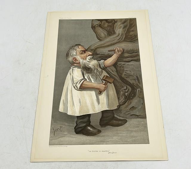 Antique Vanity Fair lithograph print from Dec 20th 1904. (1 of 4)