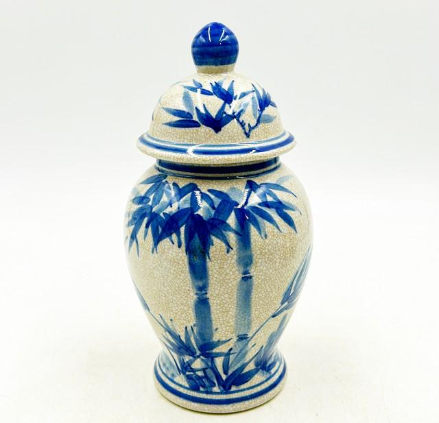 Vintage chinoiserie vase with bird in blooming tree (1 of 1)