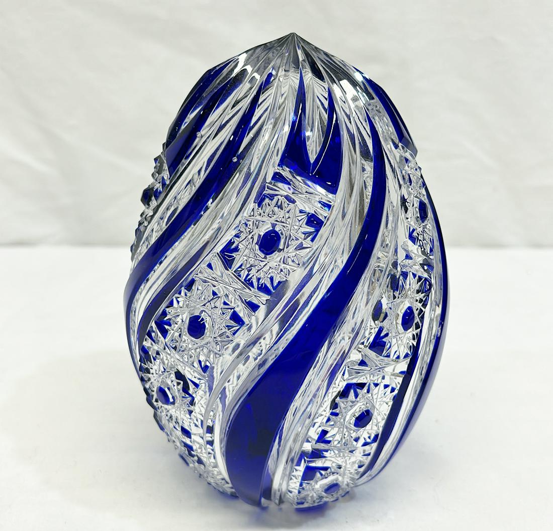 6" Tall Cobalt Blue Egg Art Glass (1 of 4)