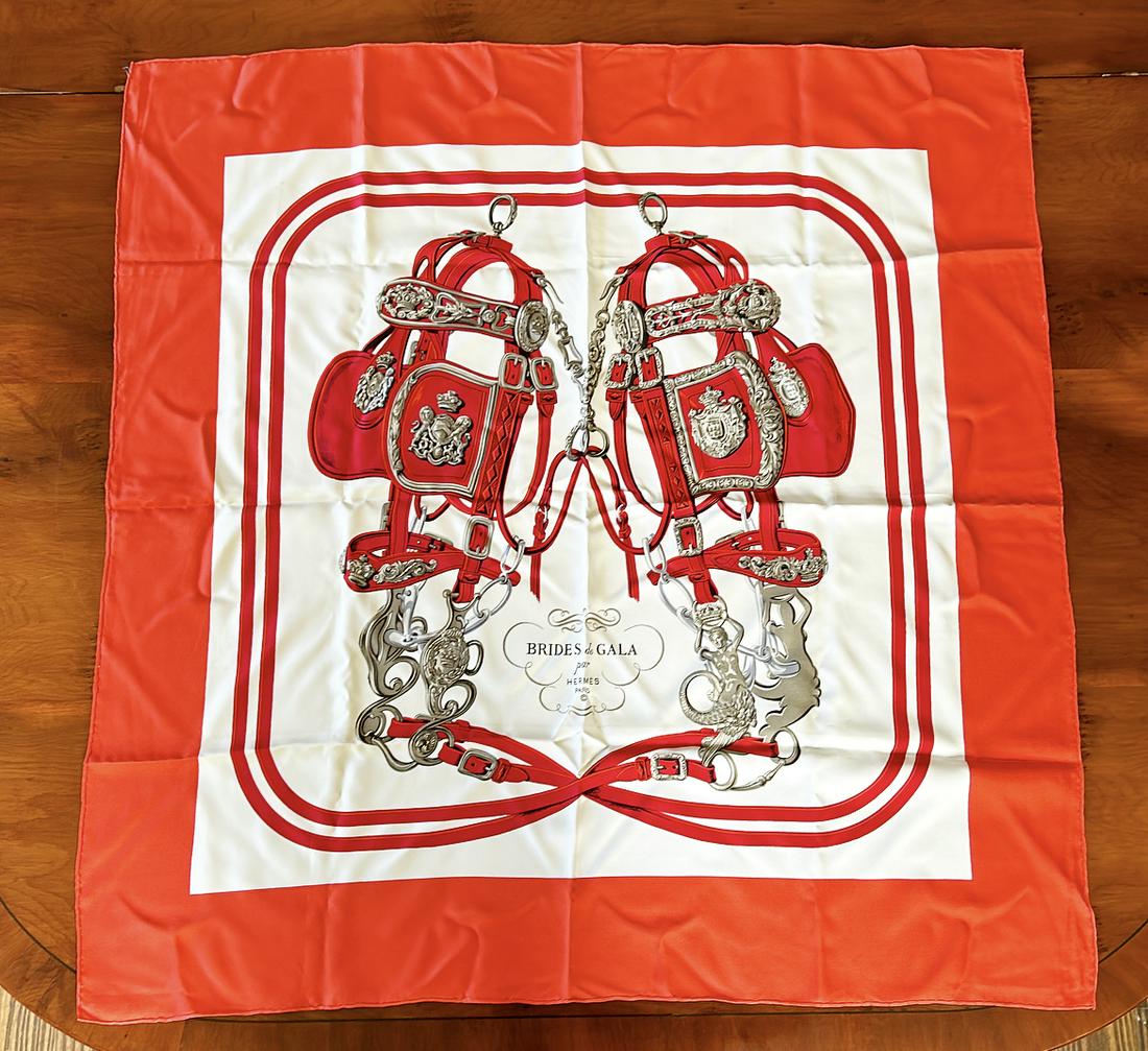 Hermes Scarf - "Brides de Gala par Hermes Paris": Hermes Scarf - "Brides de Gala par Hermes Paris" - Approx. 35.5x34"