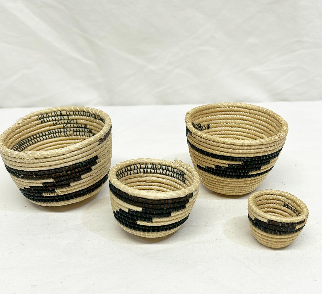 Set of 4 Baskets: Set of 4 Baskets - Concurrent diminative largest approx 2hx3d inches