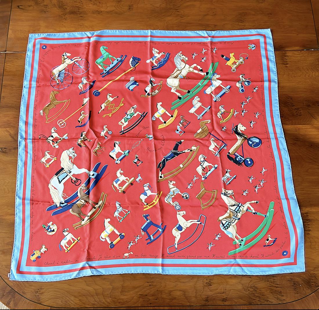 Silk Hermes Scarf - Rocking Horse (1 of 6)