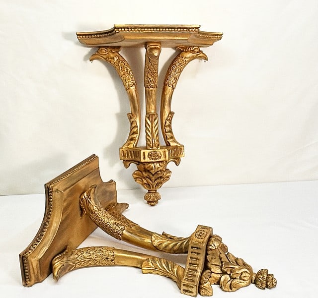 Extra large vintage 80s Italian style wall sconce/ bracket shelves. (1 of 3)