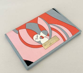 Vintage Emilio Pucci womens passport cover / wallet.: Vintage Emilio Pucci womens passport cover / wallet. Stamped on outside design and inside. Approx 5.5 x 4.