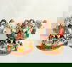 Large scale stamped Fitz & Floyd twelve days of Christmas pillar style candleholders.
