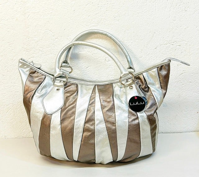 Vintage Lulu NYC silver / gray metallic  handbag / purse. We think it from the late 1990s. It still (1 of 11)