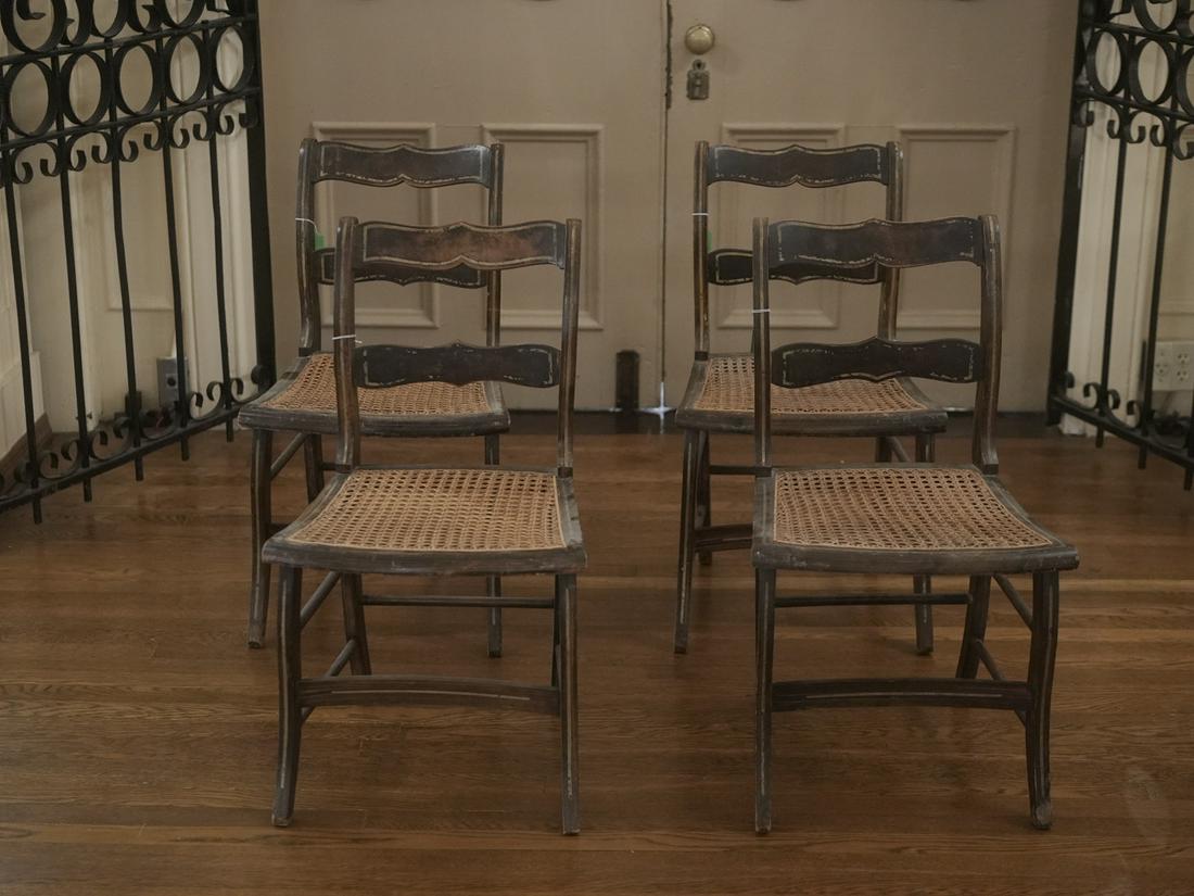 Four Faux Bois Gilded Finished Game Chairs (1 of 8)