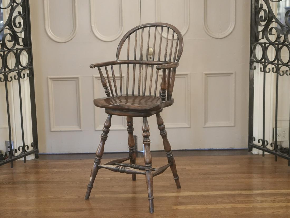 Oak Windsor Back swivel high stool (1 of 6)