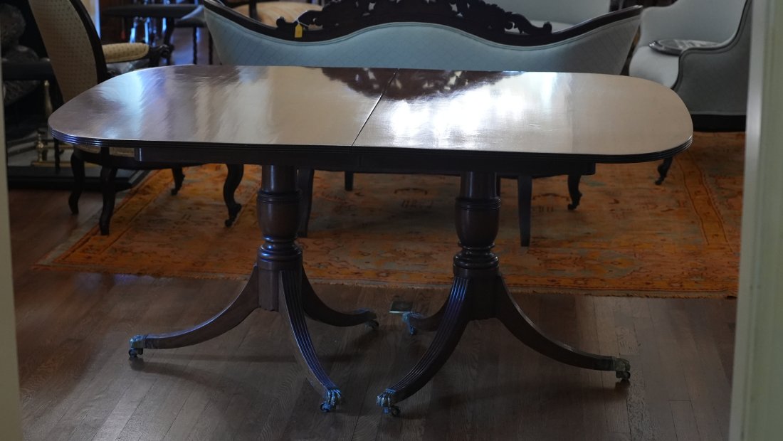 Two Pedestal Mahogany Dining Table (1 of 8)