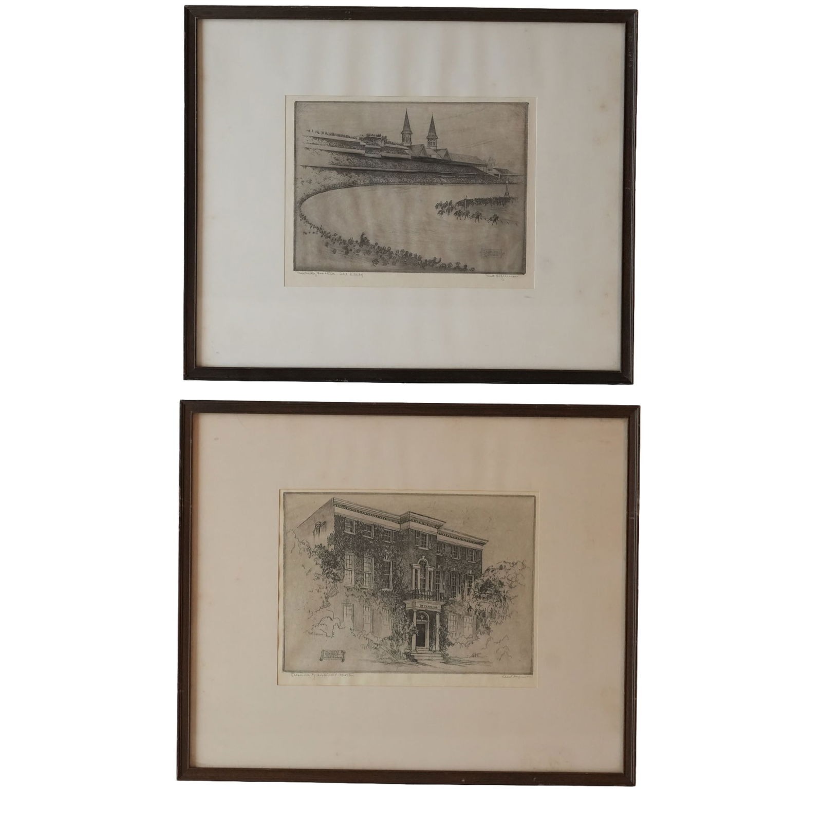 Signed Etchings of Churchill Downs and the Louisville Filson Club (1 of 12)
