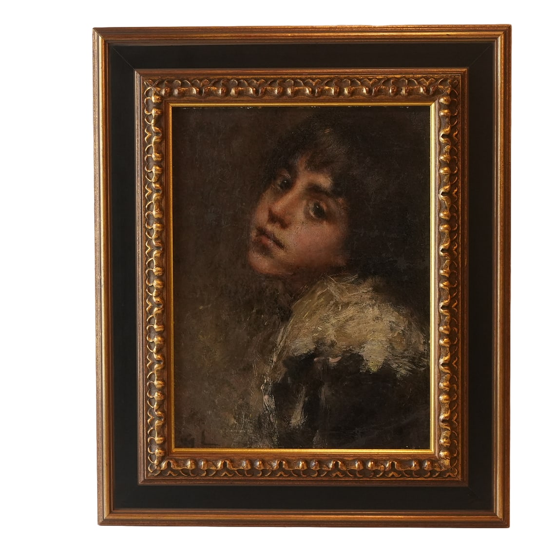 Oil Painting "Adolescence Girl", by Guido Leber: Oil Painting "Adolescence Girl", by Guido Leber(Guy) 1880, Soloie, Italy