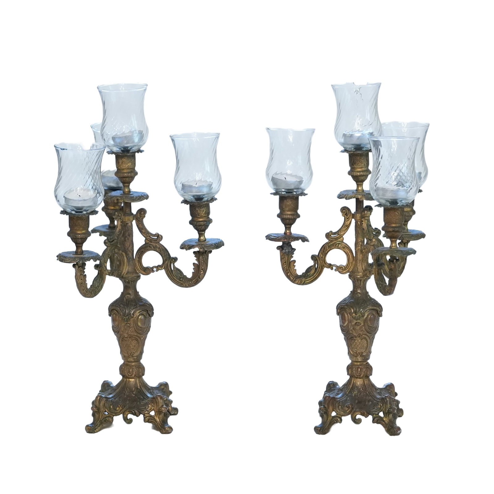 Pair of Brass Girondelles: Pair of Brass Girondelles