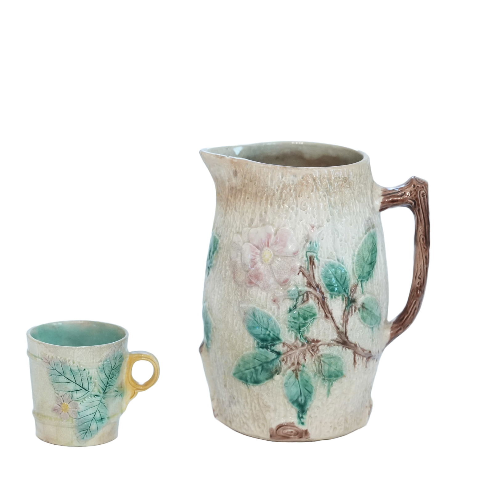 Majolica Pitcher and Mug (1 of 7)