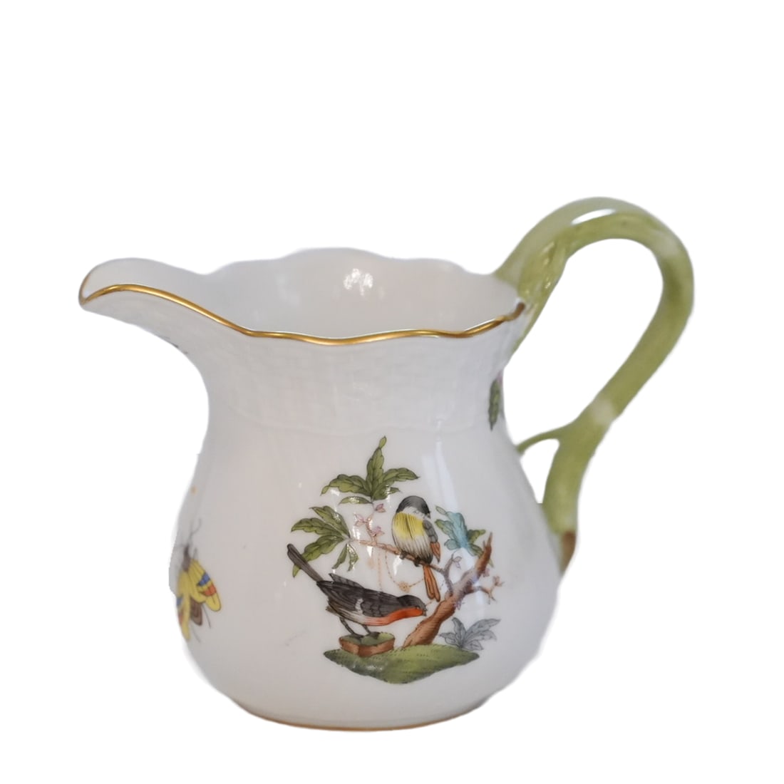 Herend Rothchild Creamer with Vine Handle: Herend Rothchild Creamer with Vine Handle