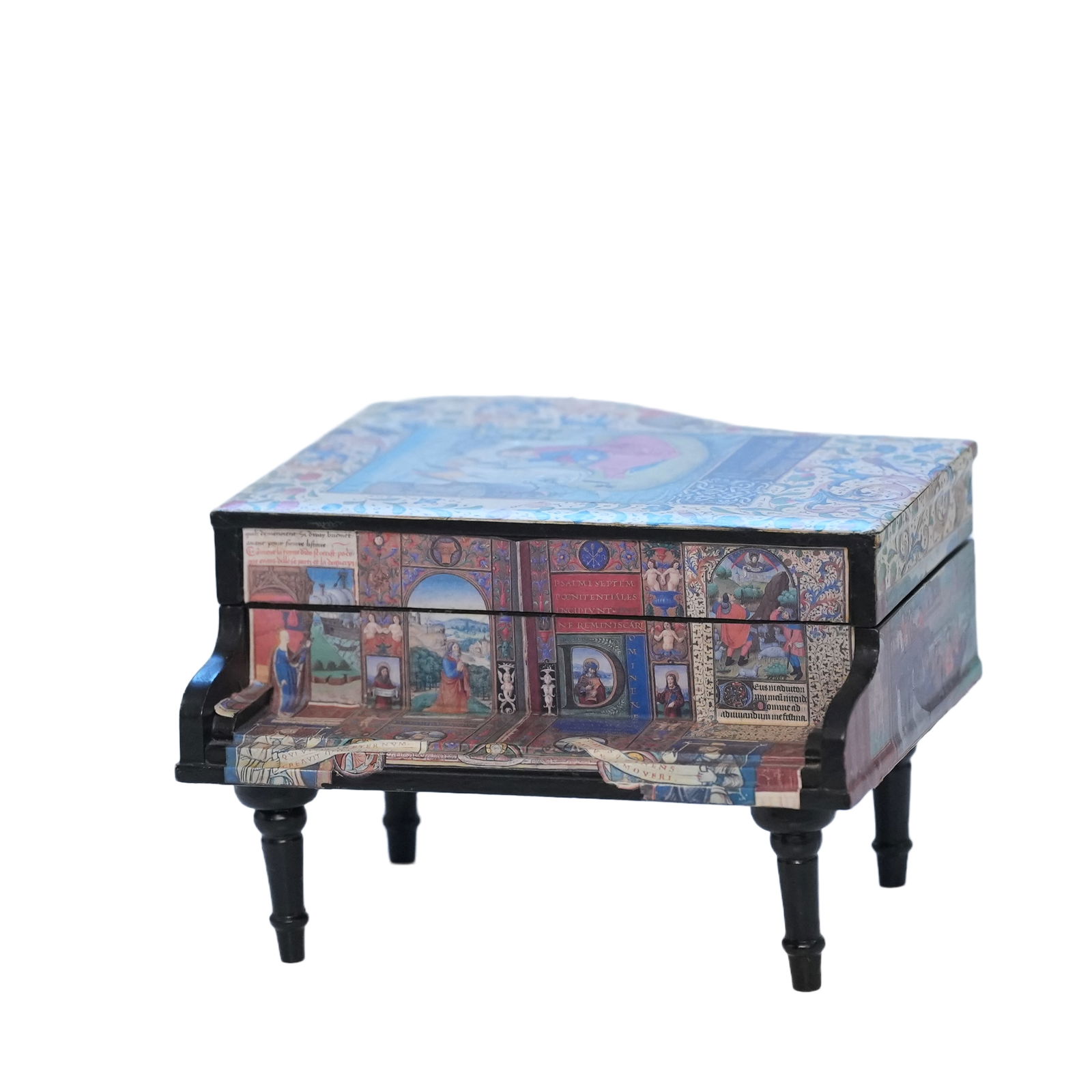 Decoupage Wooden Piano Shaped Box By Alice H Balterman (1 of 12)