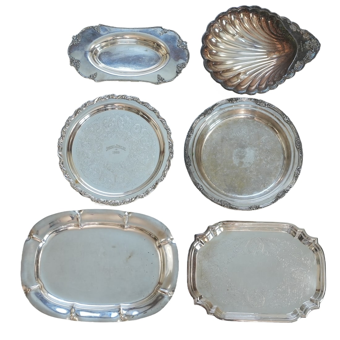 Six Silver Plate trays (1 of 4)