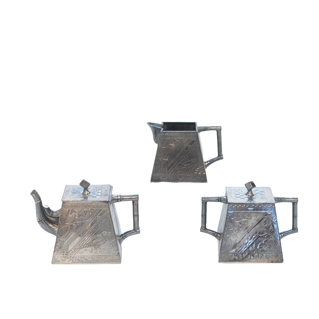 Three Piece Triple Plated Tea Set (1 of 6)