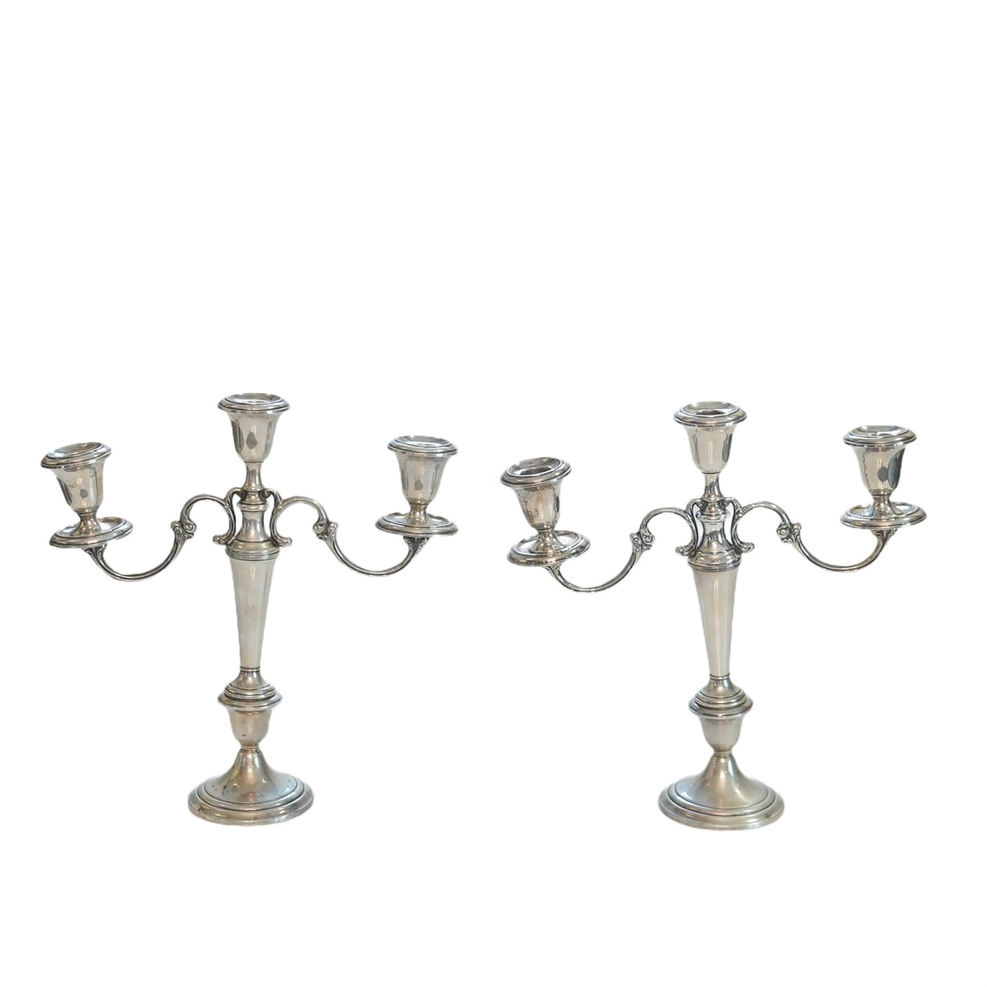 Pair of Sterling 3 Armed Candelabra (1 of 4)