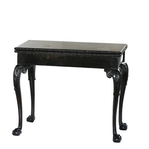 Gateleg Game Table,green Felt Top, Mahogany