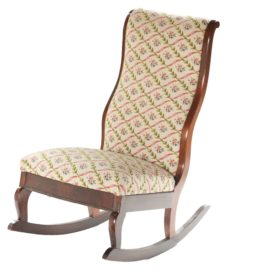 Antique Mahogany Needlepoint Rocking Chair