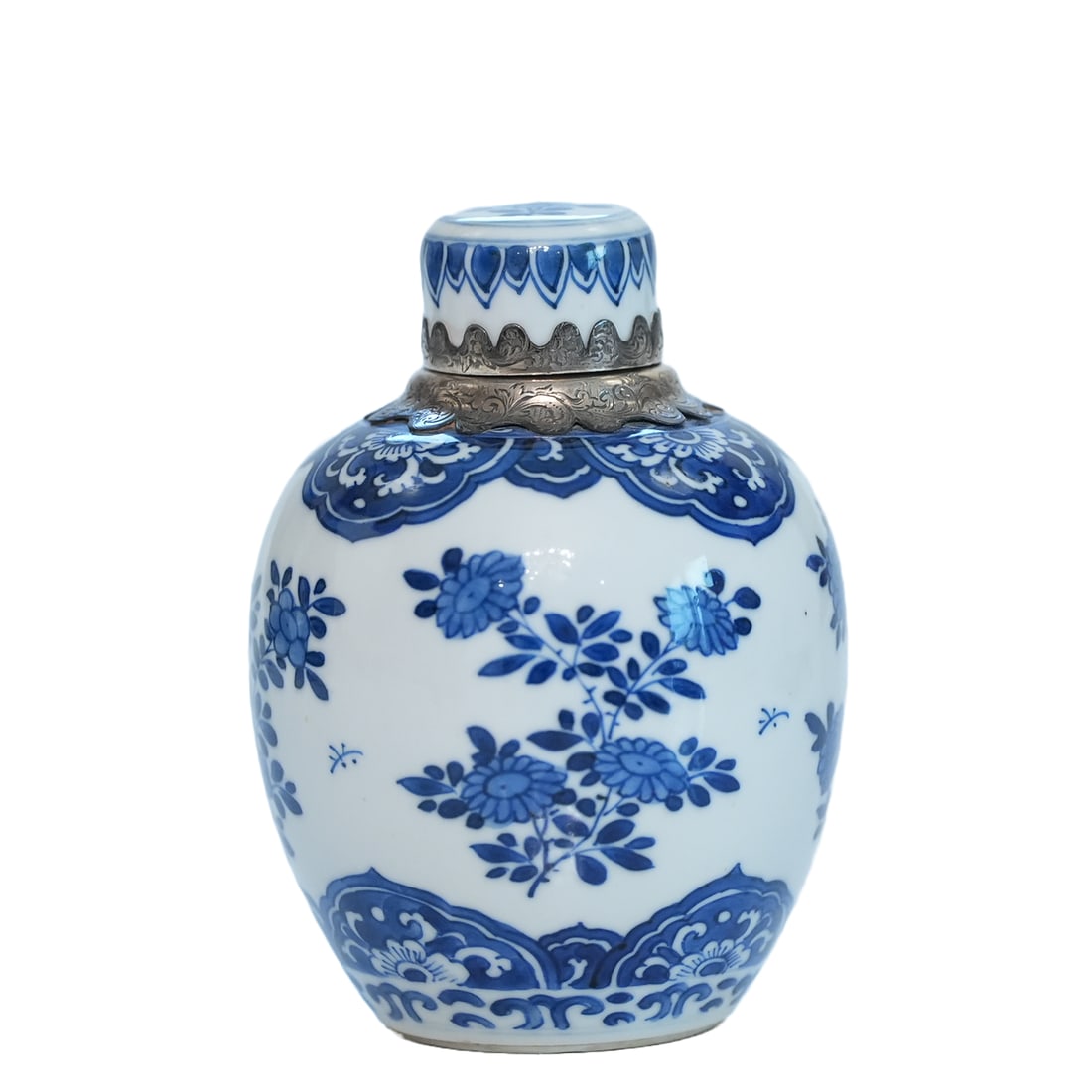 Kang Xi Chinese Blue White Porcelain Tea Caddy (1 of 8)