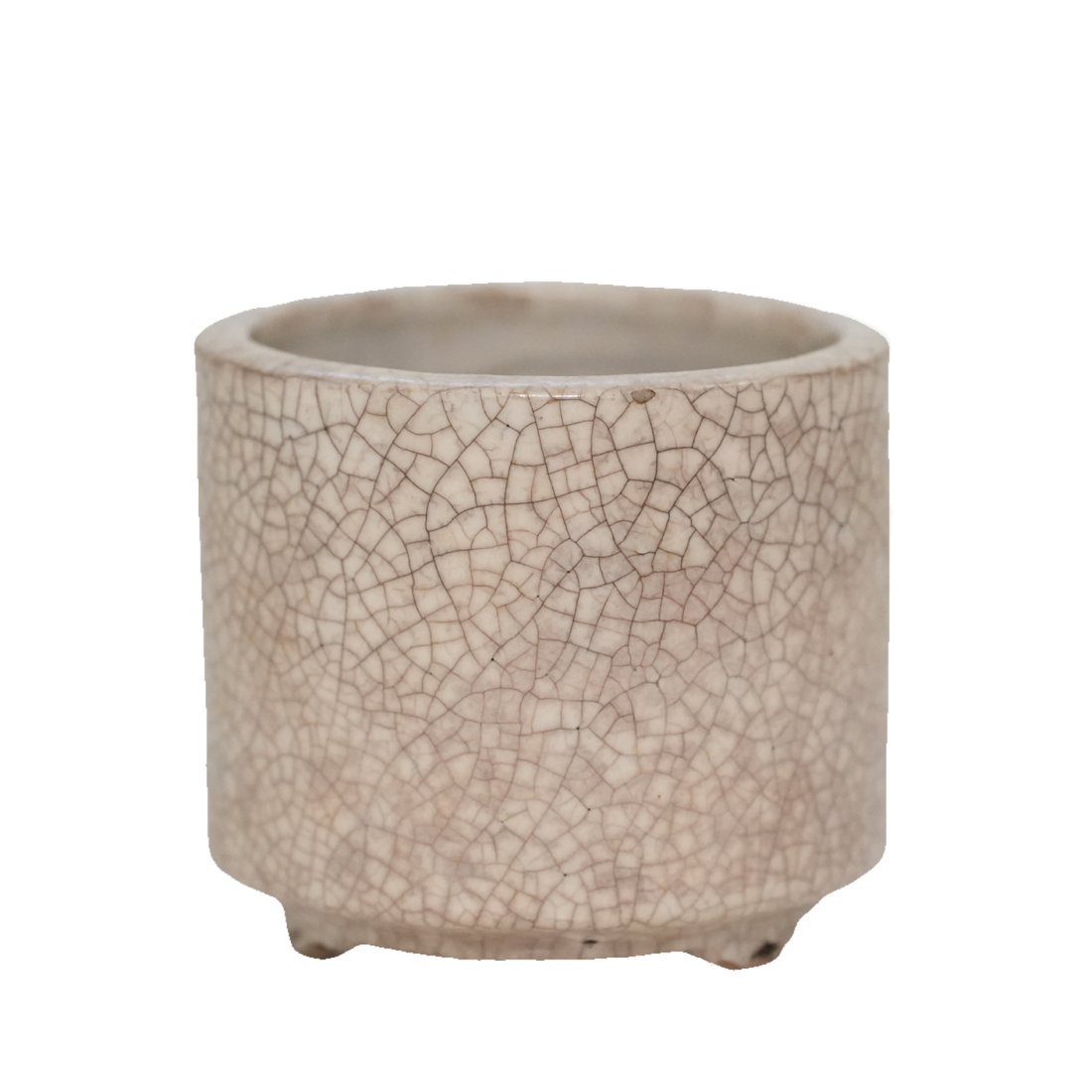 Brush Pot: Crackle glazed Brush Pot