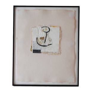 Modern Mixed Media Artwork: Framed modern mixed media artwork. Illegible signature. 1995