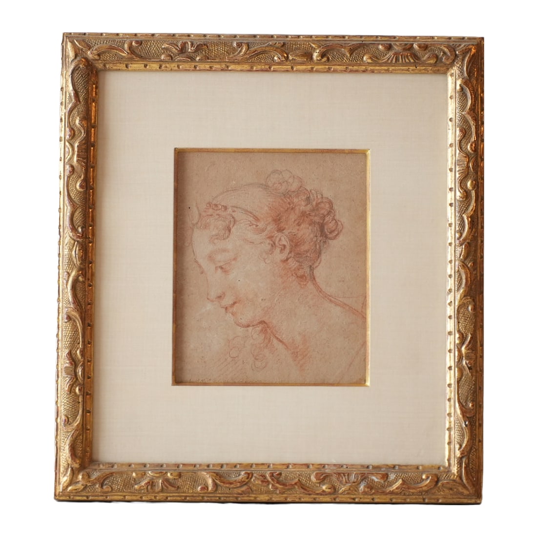 18th Century French Lady Pencil Drawing (1 of 4)