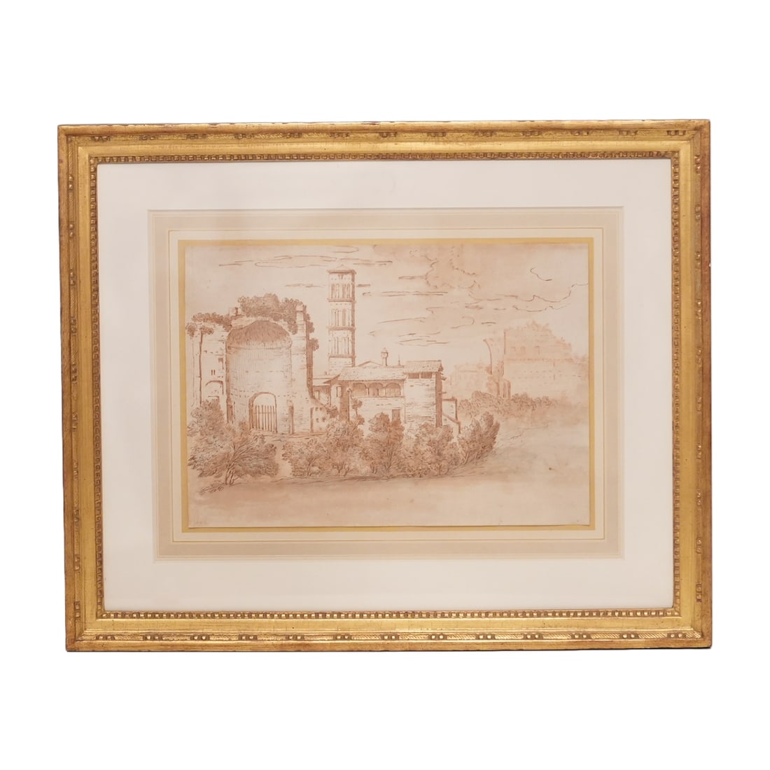 Jacques Prou (1640-1686), View Near The Forum Rome Ink Drawing (1 of 5)