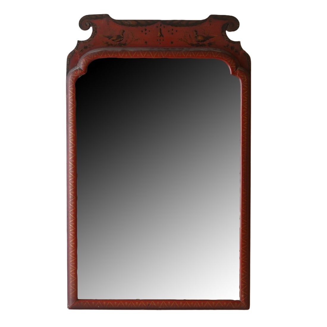 French Red Lacquered and Gilt Wall Mirror (1 of 5)