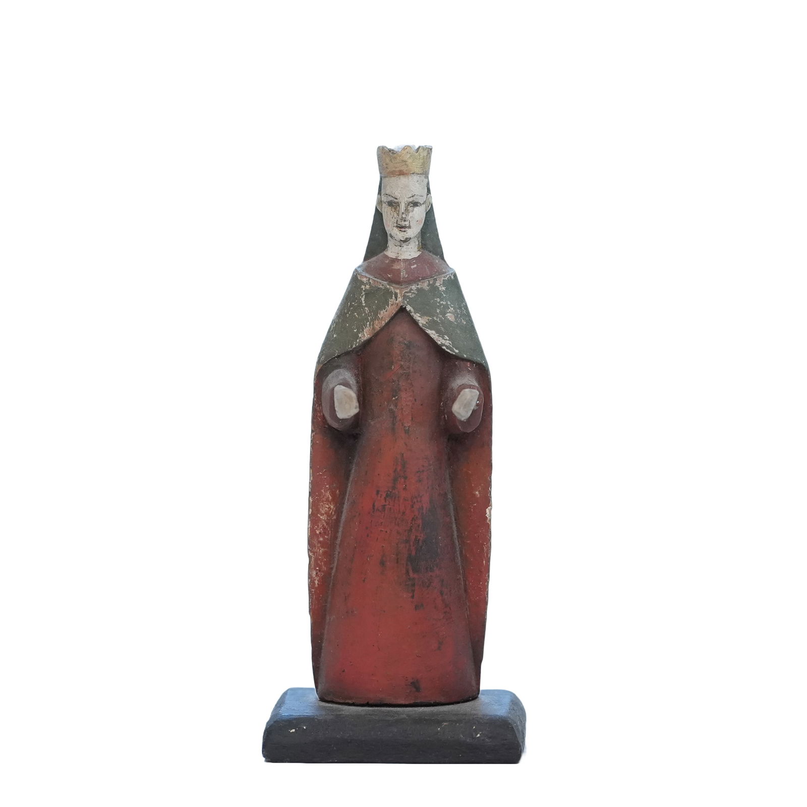 Hand Carved Wooden Figure of the Virgin Carmen by Florencio Caban, circa 1910 (1 of 8)