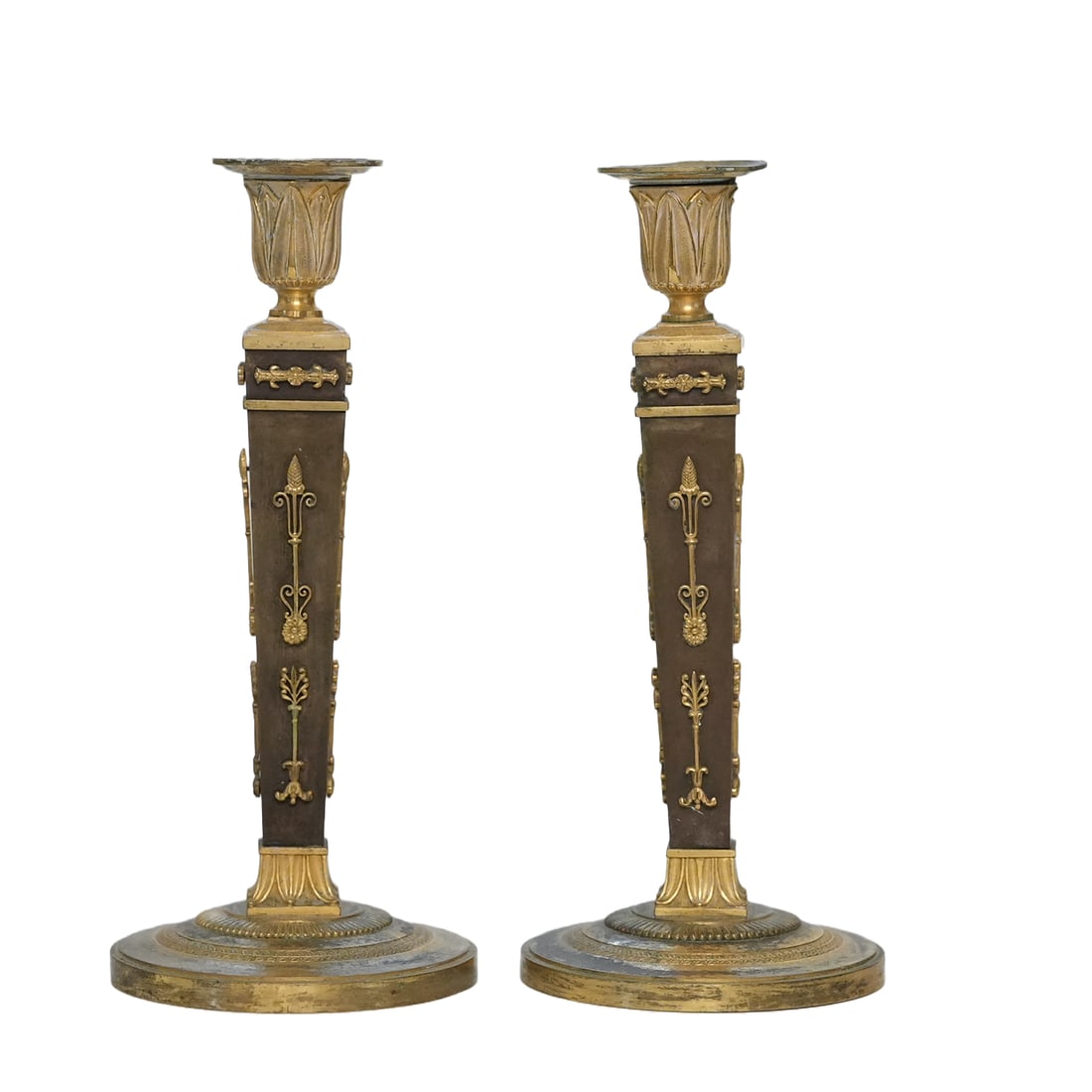Pair of Bronze French Empire Candlesticks (1 of 8)