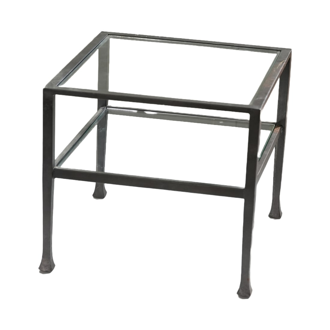 Two Tier Iron Table with Glass Shelves (1 of 2)