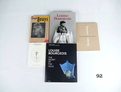 [ART-BOOKS] JOSEPH BEUYS, LOUISE BOURGEOIS: FIVE BOOKS: [ART-BOOKS] LOUISE BOURGEOIS: THE SECRET OF THE CELLS by Rainer Crone. Prestel, 1998* BARNEY BEUYS: ALL IN THE PRESENT MUST BE TRANSFORMED. Hatje Cantz, 2006.* and three others.